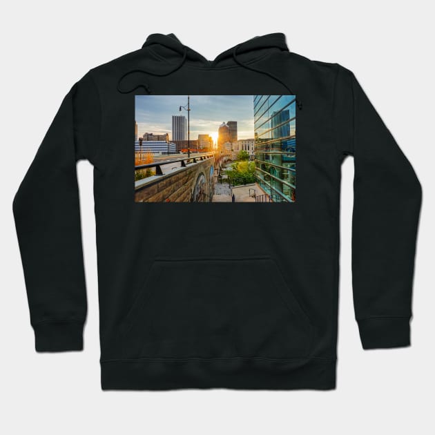 Rochester NY Sunrise Genesee River Hoodie by WayneOxfordPh